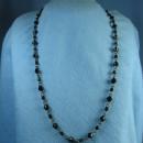 Faceted Jet Black & Chain Necklace - Vintage Jewelry