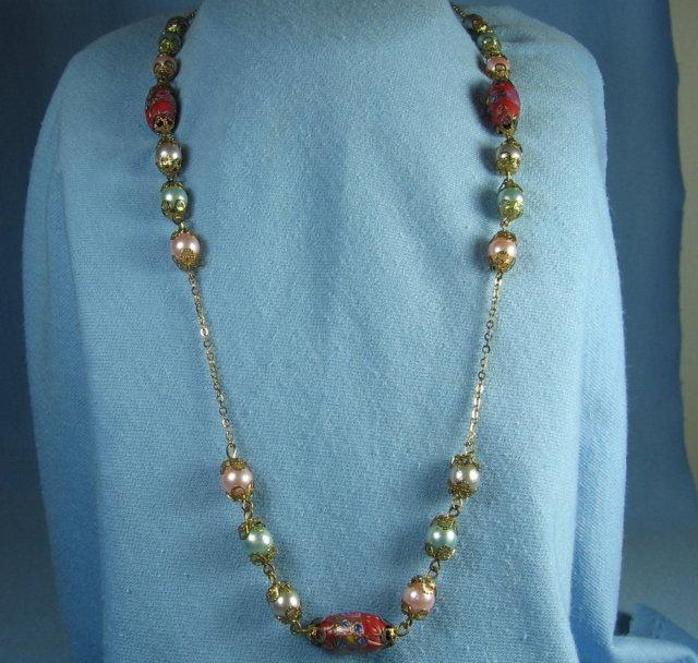 VENETIAN Handmade Glass Bead Necklace - Vintage Jewelry