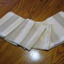 Antique Gold & Silver Thread Linen NAPKIN 6 pc Group - Vintage Textile
