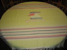 WESTERN Phoenix Bird Tablecloth - Vintage Textile