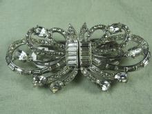 Designer CORO Rhinestone DUETTE Brooch Clip - Antique Estate Designer Costume Jewelry