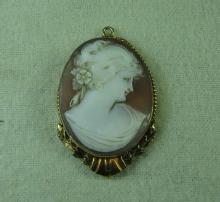 Carved Shell CAMEO Gold LOCKET - Antique Fine Estate Jewelry