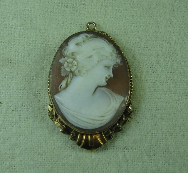 Carved Shell CAMEO Gold LOCKET - Antique Fine Estate Jewelry