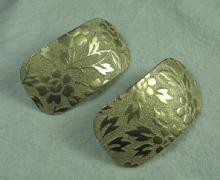 Huge EMBOSSED Goldtone EARRINGS - Vintage Estate Jewelry