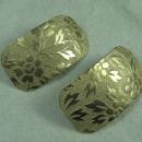 Huge EMBOSSED Goldtone EARRINGS - Vintage Estate Jewelry