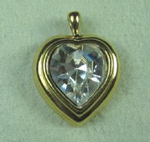 Huge Rhinestone HEART Pendant - Vintage Estate Jewelry