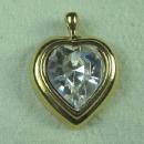 Huge Rhinestone HEART Pendant - Vintage Estate Jewelry