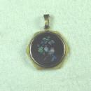 Black ONYX BIRD MOP Drop Pendant - Vintage Estate Jewelry