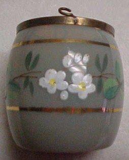 Enameled Bristol Glass Match Holder - Glass