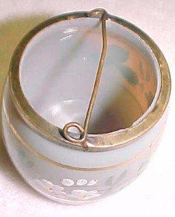 Enameled Bristol Glass Match Holder - Glass