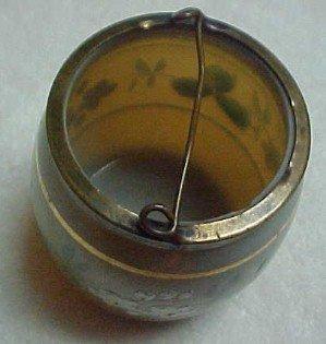 Enameled Bristol Glass Match Holder - Glass