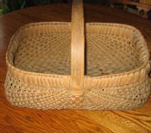 BUTTOCK BASKET - Antique Primitive Woven Splint Wood