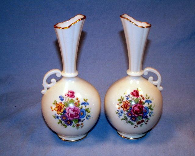 Two LENOX Rose Decorated Porcelain Vases