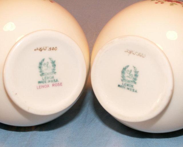 Two LENOX Rose Decorated Porcelain Vases
