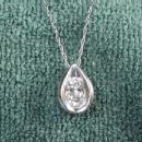 DIAMOND Pendant Necklace ~ 14K White Gold .50 Diamond ~ Vintage Jewelry