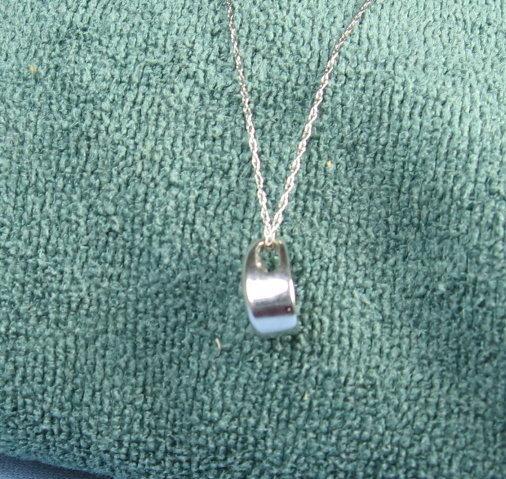 DIAMOND Pendant Necklace ~ 14K White Gold .50 Diamond ~ Vintage Jewelry