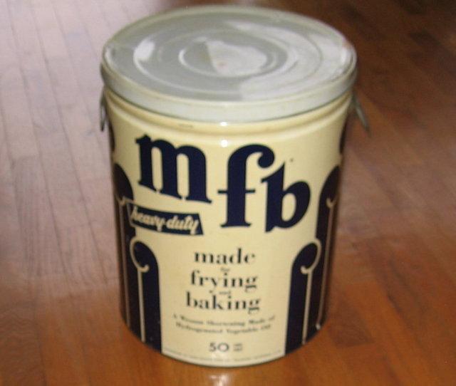 MFB 50# Wesson SHORTENING TIN - Antique Advertising Storage Tin
