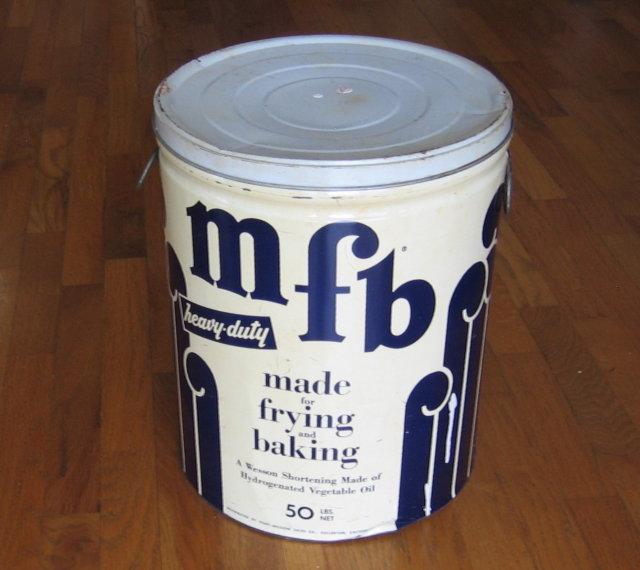 MFB 50# Wesson SHORTENING TIN - Antique Advertising Storage Tin