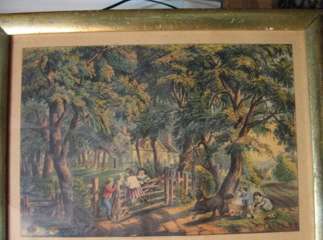 OLD FARM GATE Currier & Ives