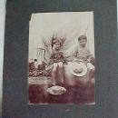 1890 Two Barefoot SMILING Boys with Hats - Paper