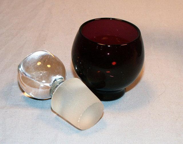 Ten Piece CAMBRIDGE Amethyst Liqueor Glass Dispenser Set