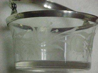 Sterling Handled Glass Basket - Glass