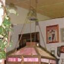 MISSION Hanging Oil Lamp w Slag Glass & Motor - FAL