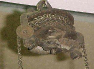 MISSION Hanging Oil Lamp w Slag Glass & Motor - FAL