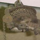 MISSION Hanging Oil Lamp w Slag Glass & Motor - FAL