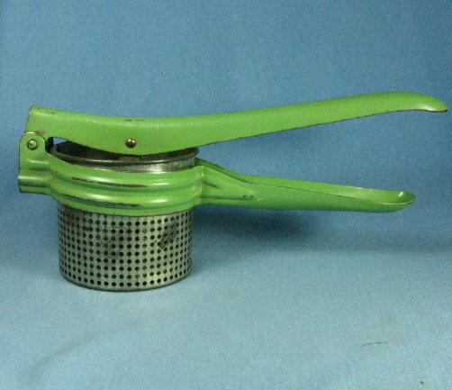 Green Handle POTATO RICER - Antique Kitchen Metalware