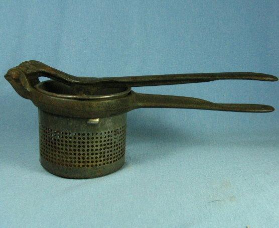 Green Handle POTATO RICER - Antique Kitchen Metalware