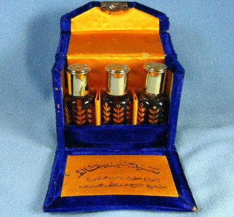 PERFUME Oil Concentrate from the Orient - 3 Antique glass bottle