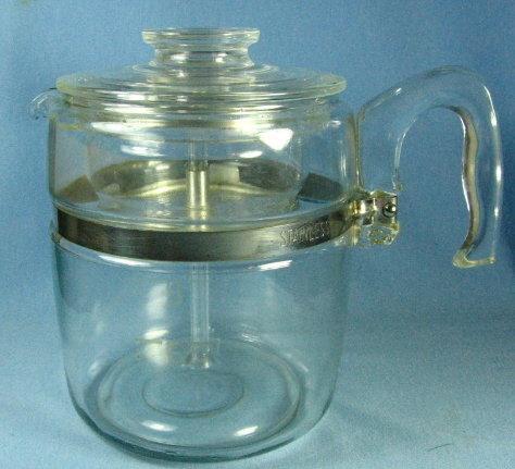 Pyrex Flameware 2-4 cup Coffee Pot Perculator #7754B - Vintage Glass Kitchen Cookware