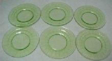 BLOCK OPTIC Green Depression Plates (6) - Glass