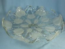 Frosted Glass Pedestal CAKE STAND Server