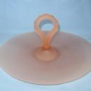 Pink Frosted Glass Handled TORTE Tray Server