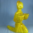 California Pottery ORIENTAL LADY Double Candleholder - Vintage Pottery