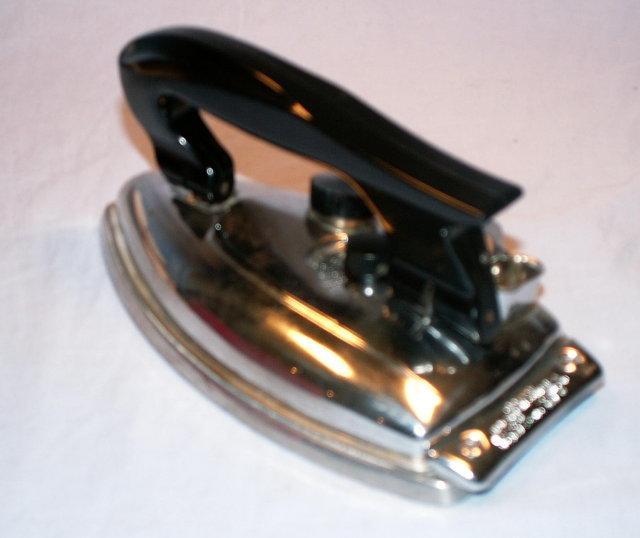Electric Travel Iron in Original Case - Metalware