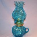 Blue Moon & Stars Glass Oil Lamp