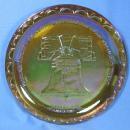 Amber Carnival Glass LIBERTY BELL Plate