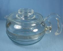 Vintage Pyrex Flameware 6 cup TEAPOT - glass kitchenware