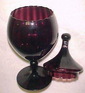 Amethyst Pedestal Jar with Lid - Glass