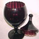 Blown Amethyst Pedestal Jar with Lid - Glass