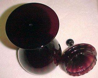 Amethyst Pedestal Jar with Lid - Glass