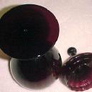 Blown Amethyst Pedestal Jar with Lid - Glass