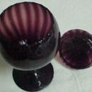 Blown Amethyst Pedestal Jar with Lid - Glass