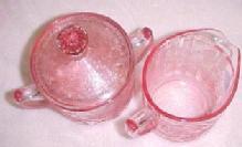 POINSETTA Depression Glass Cream + Sugar - Glass