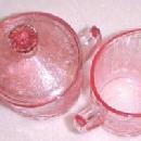POINSETTA Depression Glass Cream + Sugar - Glass