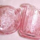 POINSETTA Depression Glass Cream + Sugar - Glass