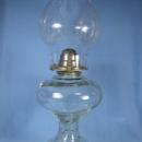 Vintage Estate Oil Lamp with Etched Glass Chimney - lighting